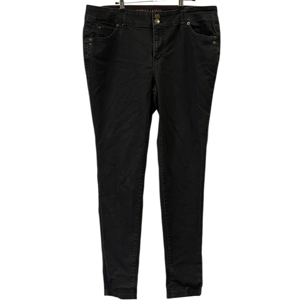 Sabrina Lauren Black Stretch Denim High Rise Skinny Jeans Womens Plus Size 16W